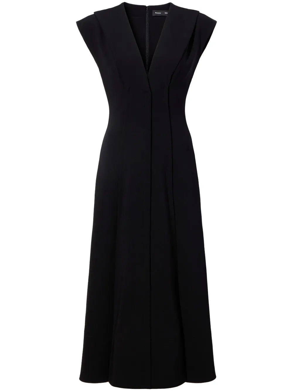 V-Neck Cap-Sleeves Midi Dress