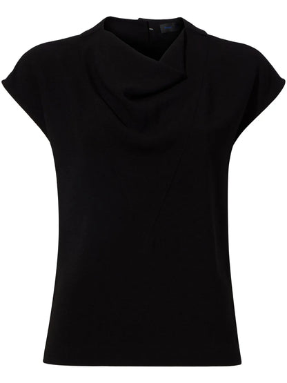 Cowl-Neck Crepe Top