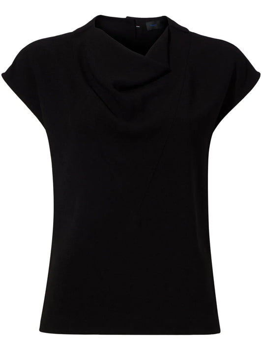 Cowl-Neck Crepe Top