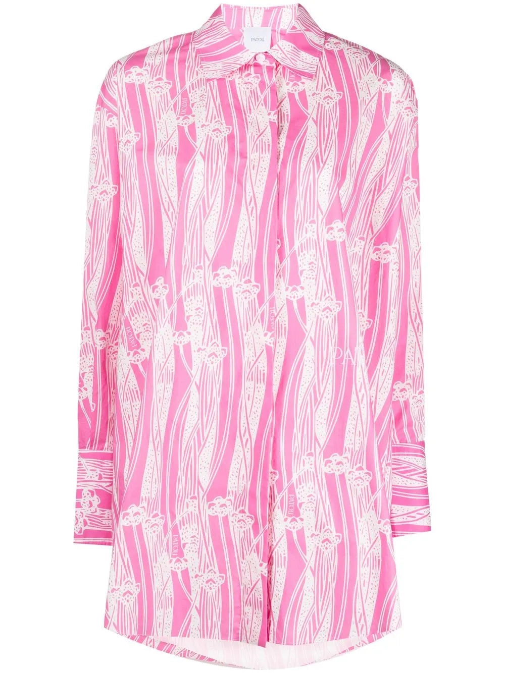 Abstract-Print Mini Shirtdress