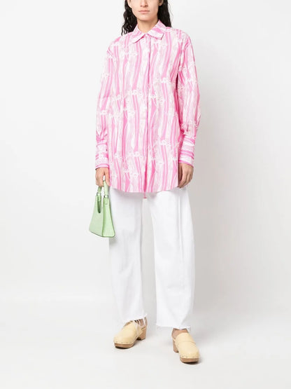 Abstract-Print Mini Shirtdress