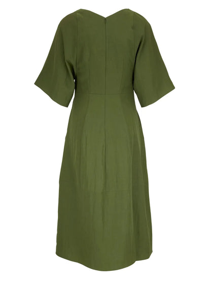 Short-Sleeve V-Neck Dress