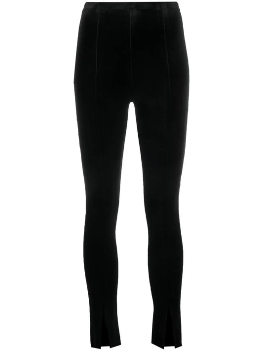 Hem-Split Velvet Trousers