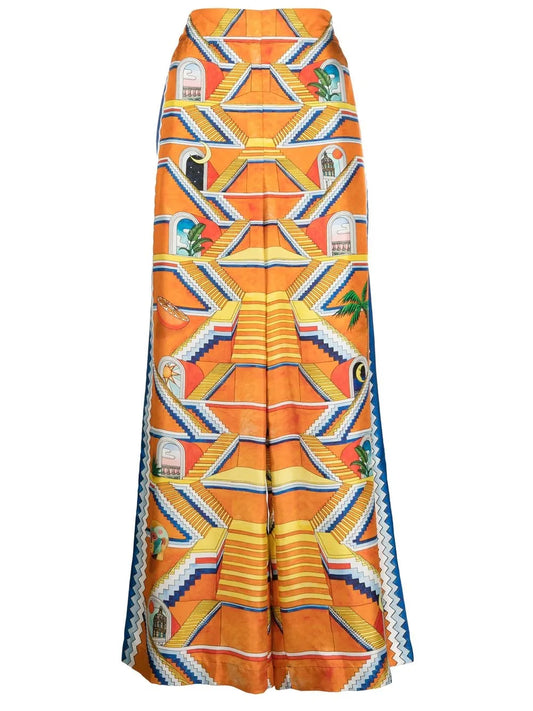 Escalier Infini Silk Wide-Leg Trousers