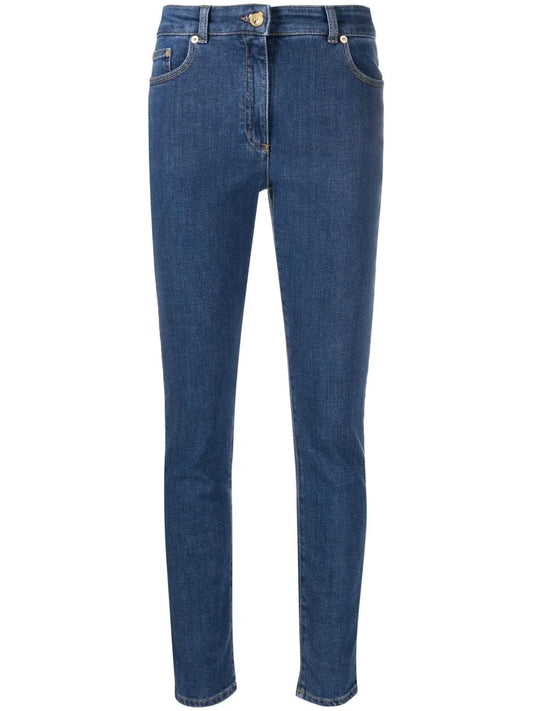 Teddy Bear-Detail Slim-Fit Jeans