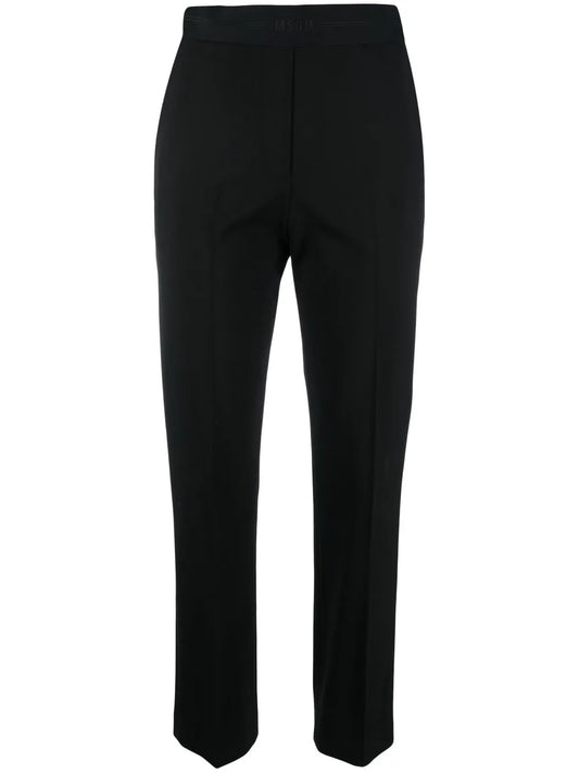 Logo-Waistband Cropped Trousers