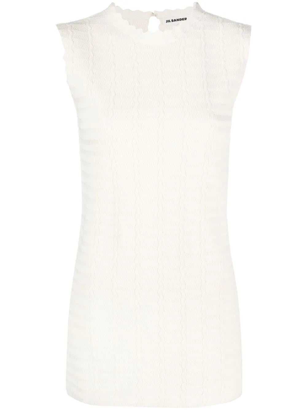 Sleeveless Zigzag-Pattern Sweatshirt