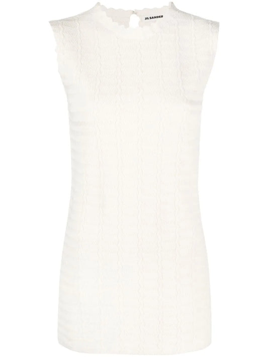 Sleeveless Zigzag-Pattern Sweatshirt