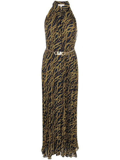 Status-Print Belted Dress