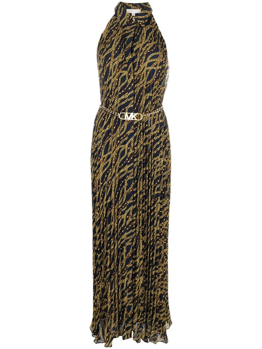 Status-Print Belted Dress