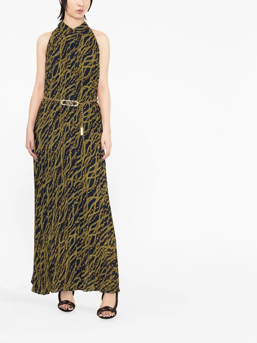 Status-Print Belted Dress
