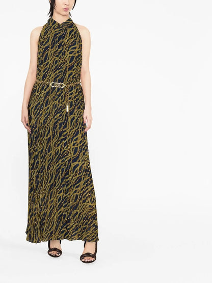 Status-Print Belted Dress