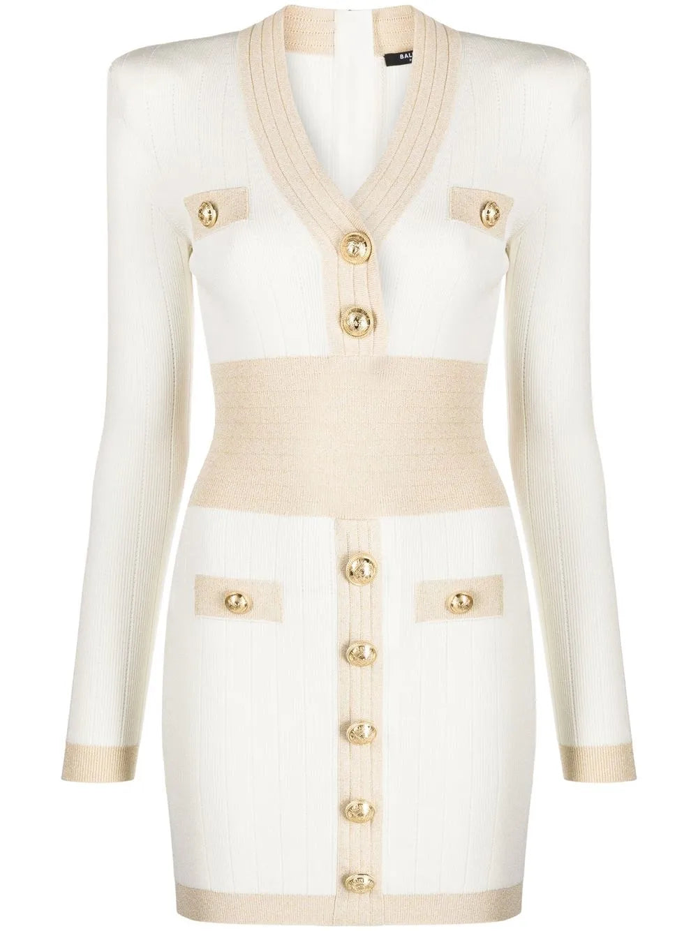 Embossed-Button Knitted Minidress