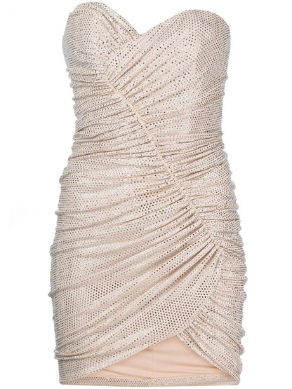 Crystal-Embellished Strapless Minidress