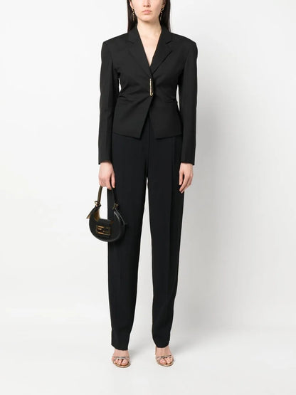 Darted Straight-Leg Trousers