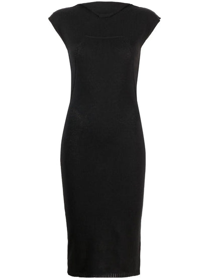 Cap-Sleeve Knitted Midi Dress