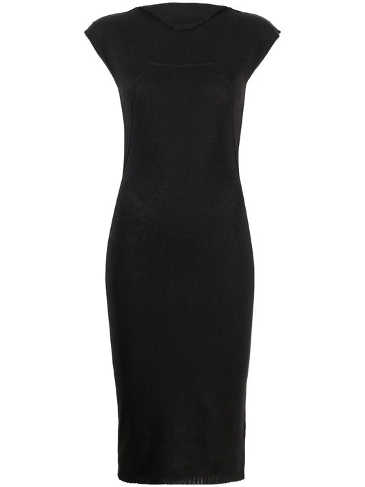 Cap-Sleeve Knitted Midi Dress
