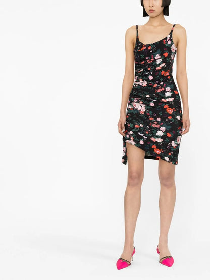 Floral-Print Sleeveless Mini Dress