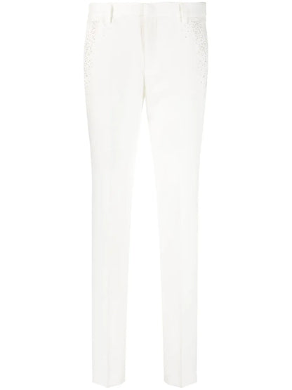 Prune Rhinestones-Studded Trousers