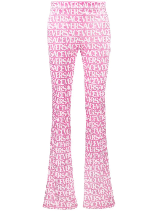 Logo-Print Flared Trousers