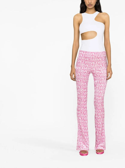 Logo-Print Flared Trousers