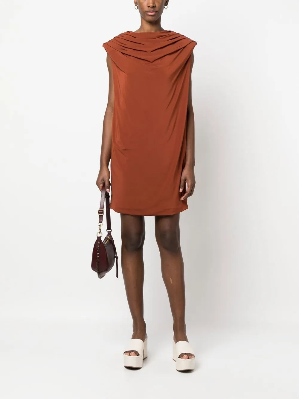 Ruched-Detail Mini Dress