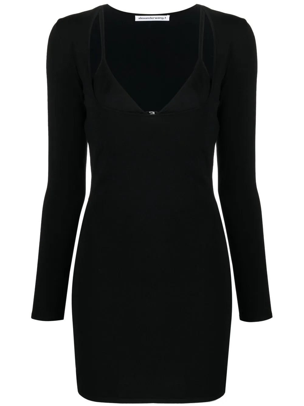 Layered-Neckline Detail Dress