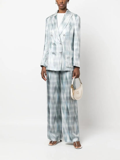 Prince Of Wales Silk Trousers