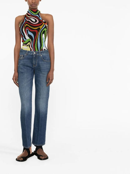 Straight-Leg Denim Jeans