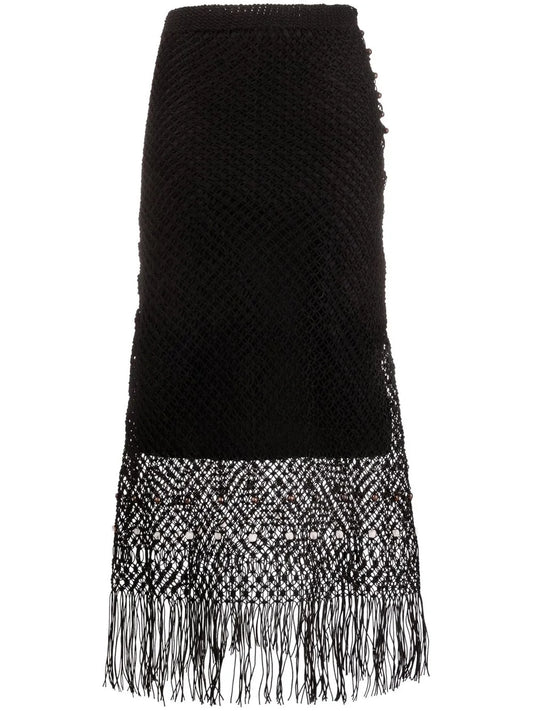 Horizon Macramé Fringed Skirt
