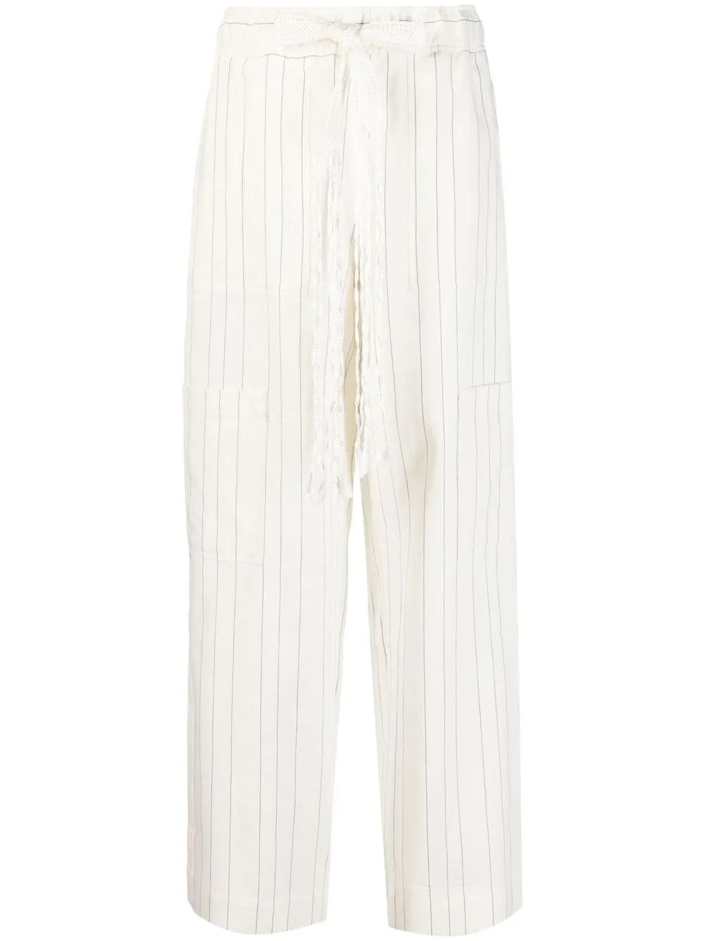 Wide-Leg Striped Trousers