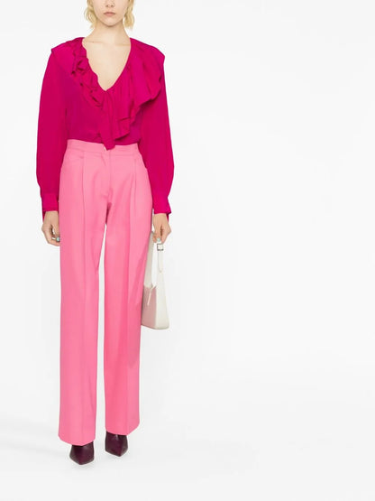 Ruffled Silk Blouse