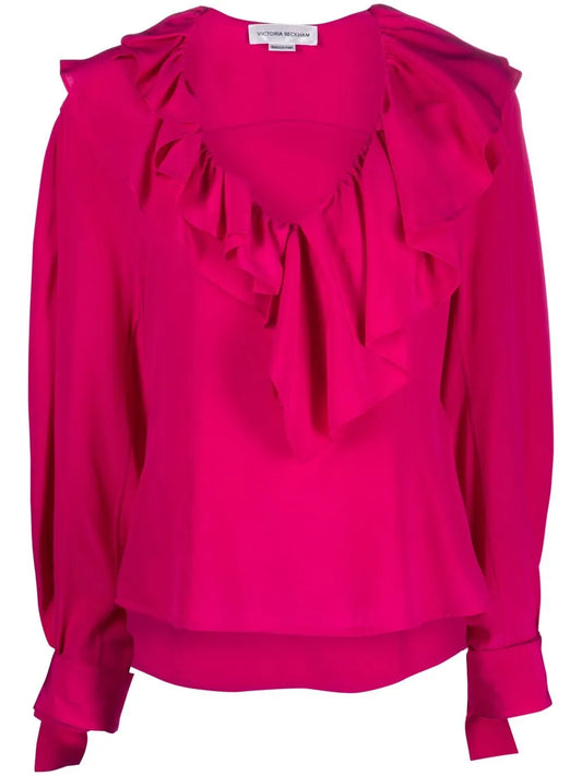 Ruffled Silk Blouse