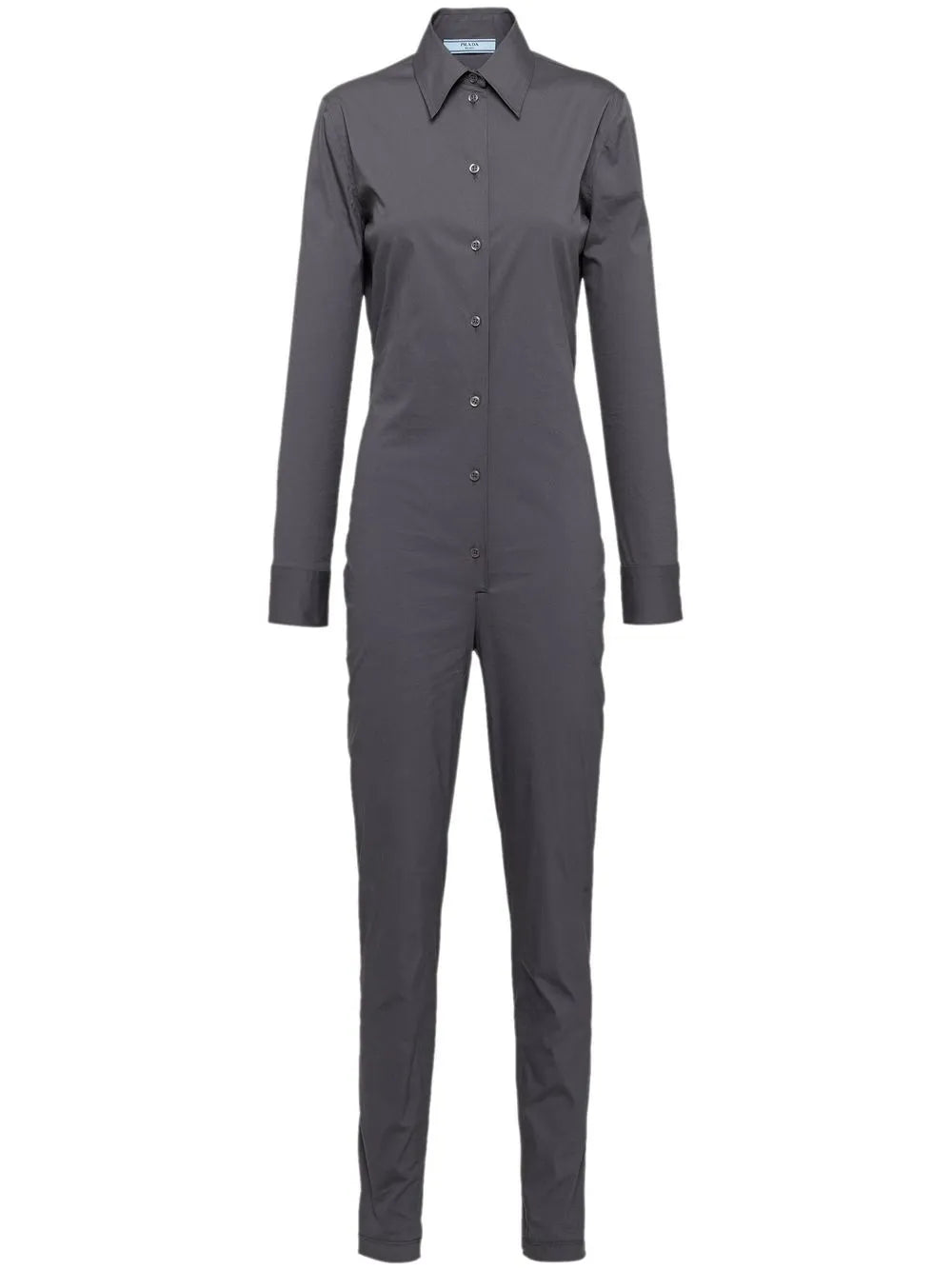 Long-Sleeve Poplin Jumpsuit