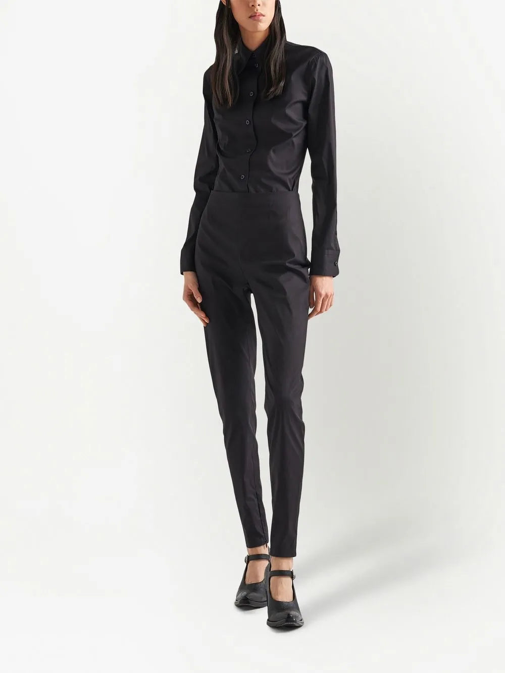 High-Waisted Slim-Cut Trousers