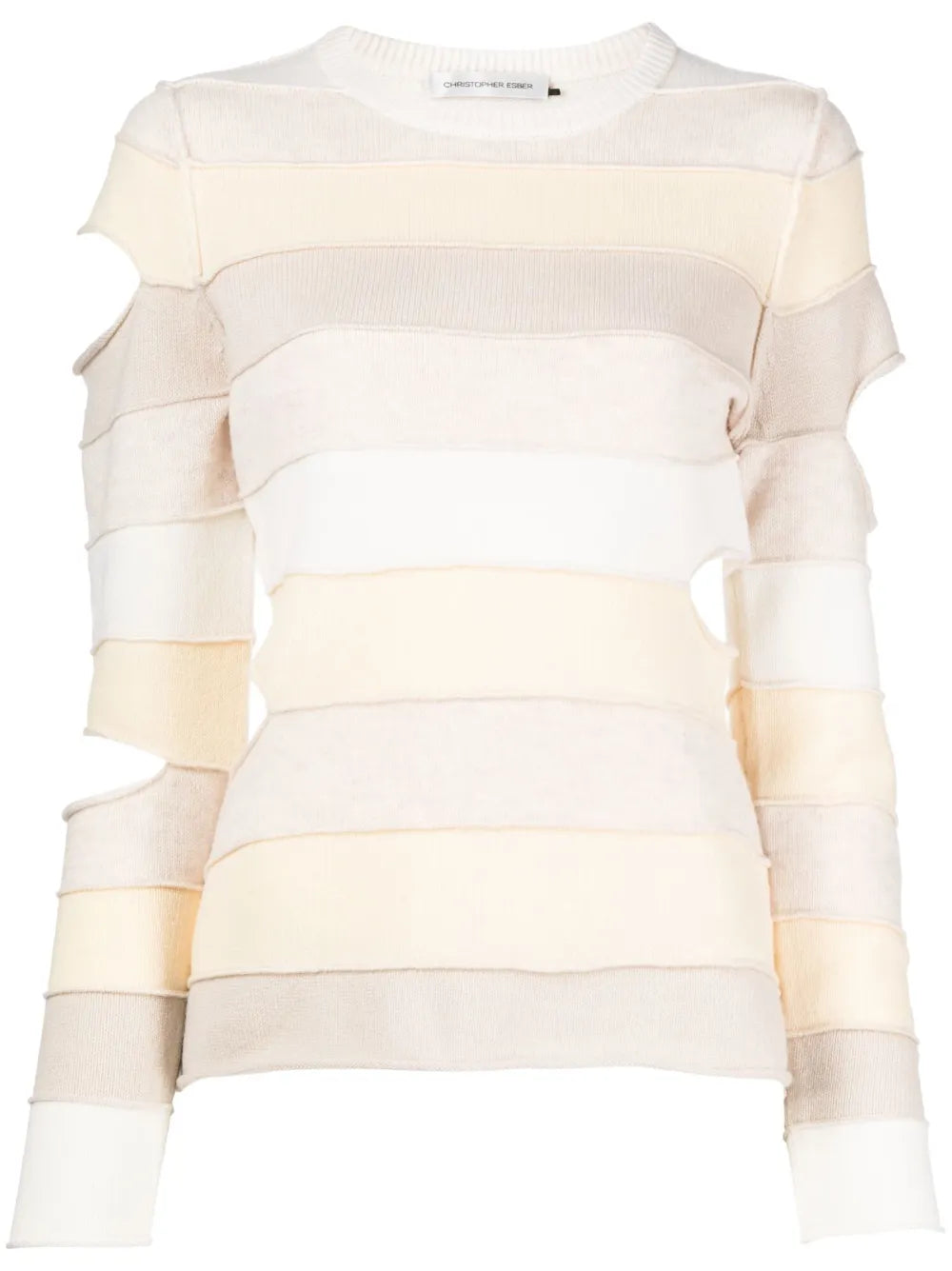 Ripped-Detail Stripe-Print Top