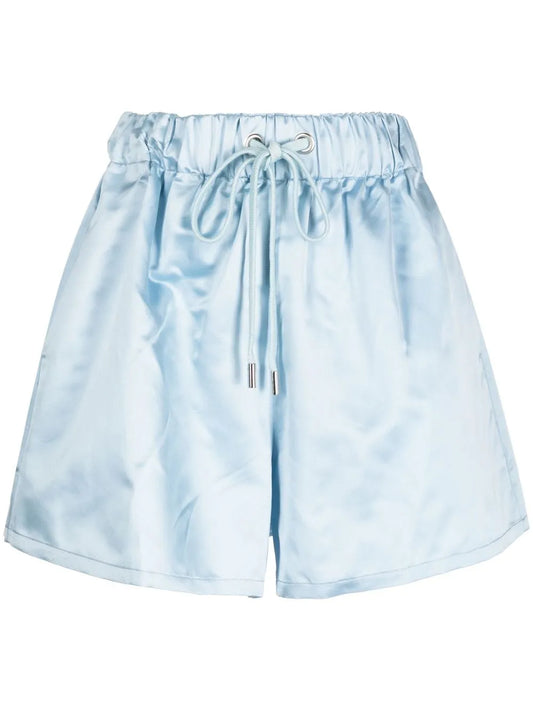 Elasticated High-Waisted Silk Shorts
