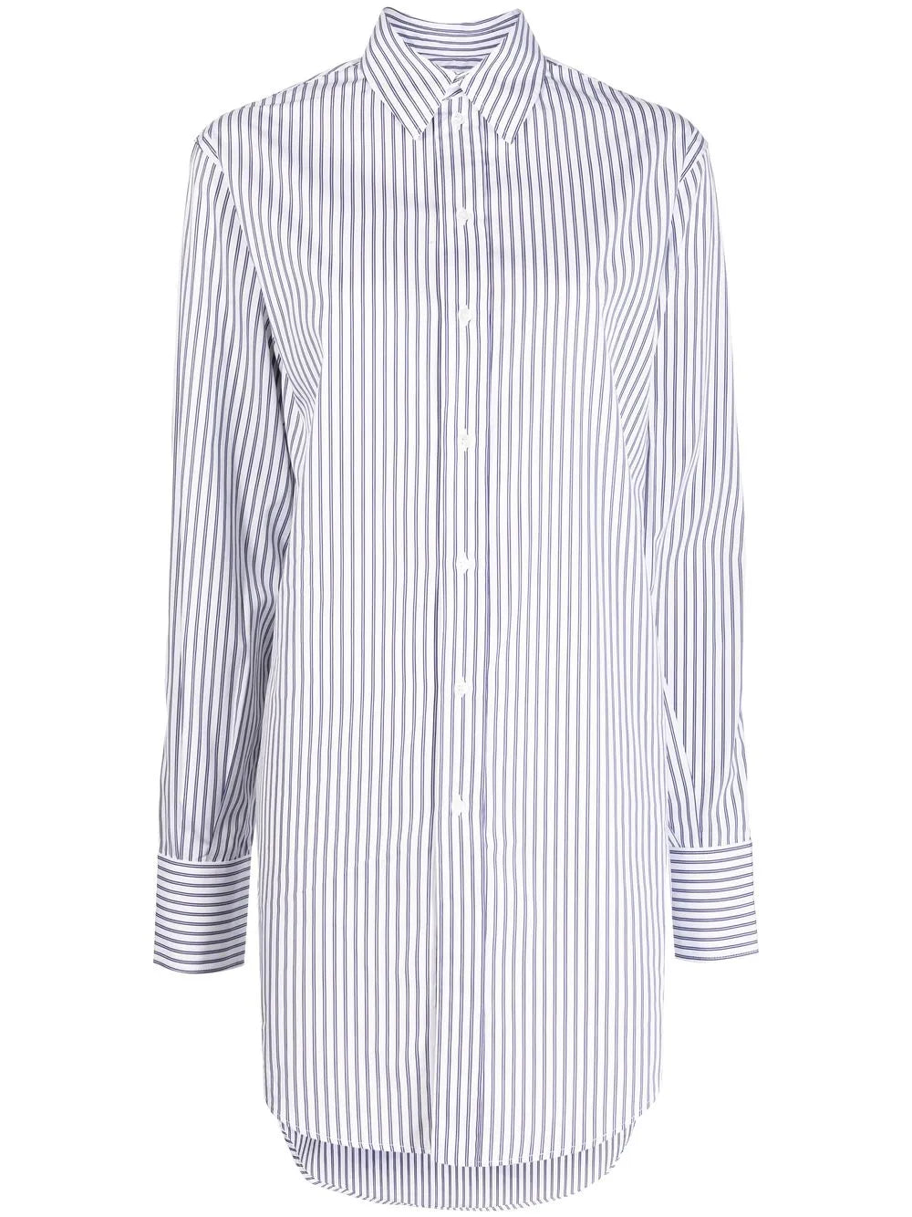 Striped Silk Shirt Dress