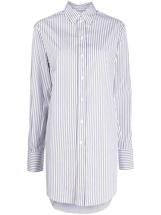 Striped Silk Shirt Dress