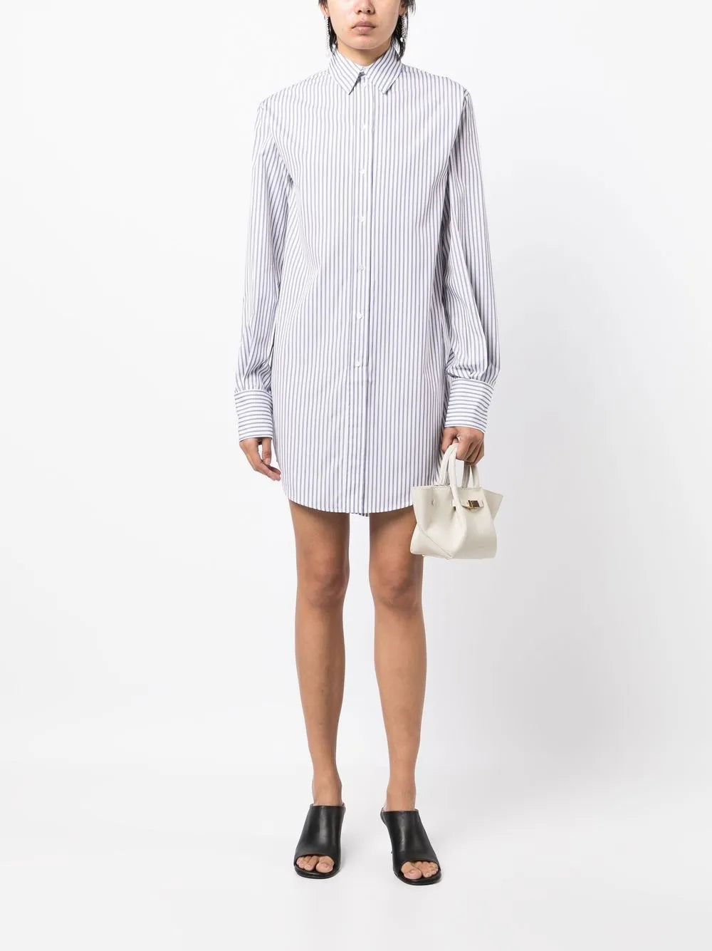 Striped Silk Shirt Dress