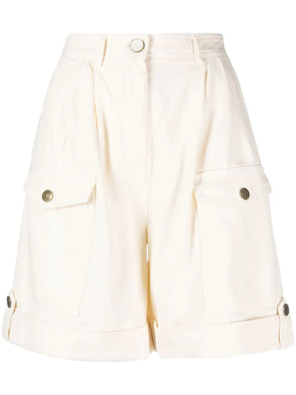 Belted Cotton Cargo Shorts