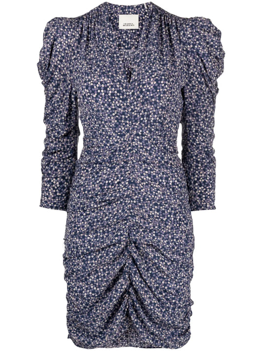 Celina Floral-Print Silk Dress