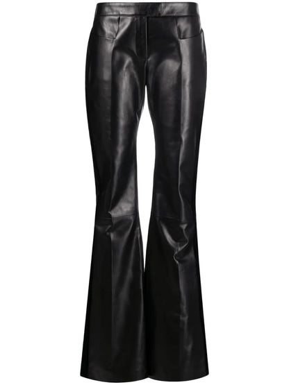 Flared Leather Trousers