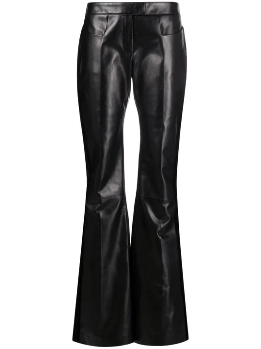 Flared Leather Trousers