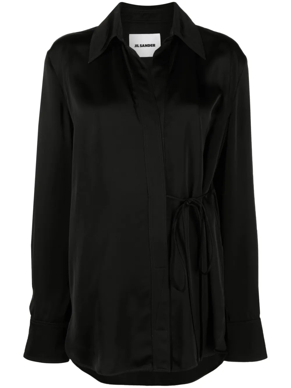 Tie-Fastening Wrap Shirt