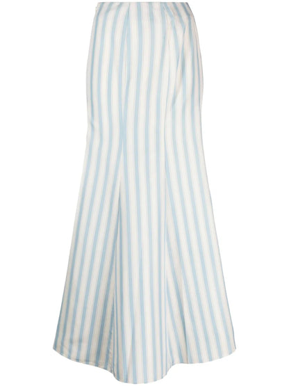 Stripe-Print Maxi Skirt