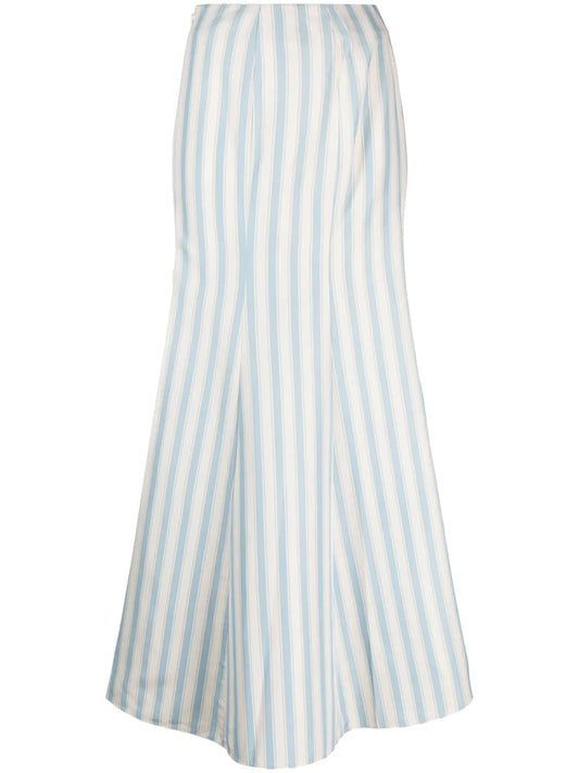 Stripe-Print Maxi Skirt