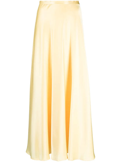 Flared Satin Maxi Skirt