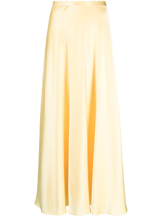 Flared Satin Maxi Skirt