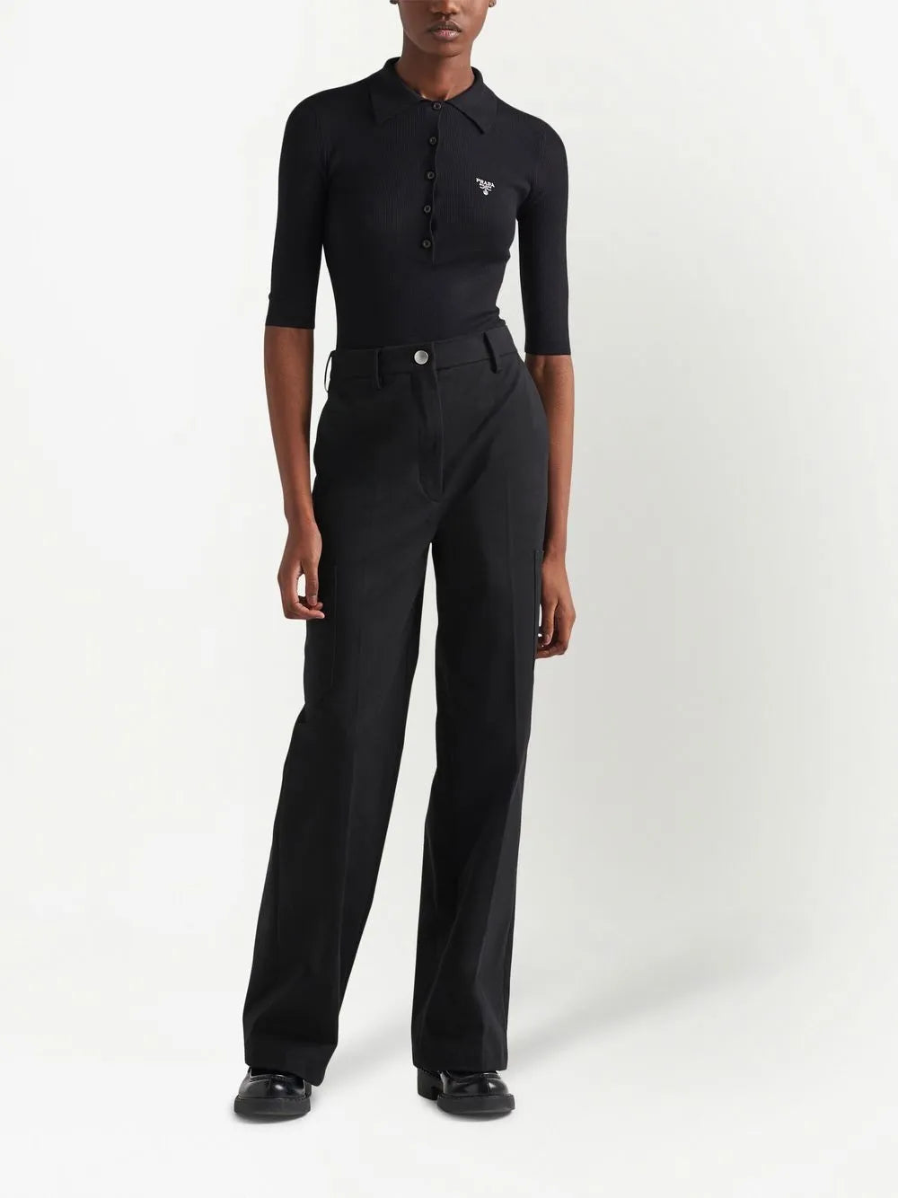 Triangle-Patch Straight-Leg Trousers